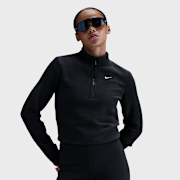 Selected, Nike, Sportswear Phoenix Plush Slim Long-Sleeve Cozy Fleece 1/2-Zip Top, black
