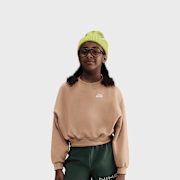 Unselected, Nike, Sportswear Club Fleece Boxy Crew-Neck Sweatshirt, beige