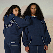 Selected, 125mm x SNIPES, Small Logo Essential Oversized Hoodie 125mm x SNIPES, blue