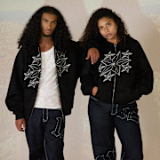 Selected, 125mm x SNIPES, Oversized Raglan Zip Hoodie 125mm x SNIPES, black