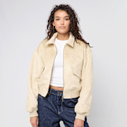 Unselected, Karl Kani, Signature Faux Suede OS Bomber Jacket, beige