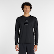 Selected, New Balance, Reflective Poly Long Sleeve T-Shirt, black