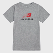 Unselected, New Balance, Jersey Stacked Logo Tee, grey