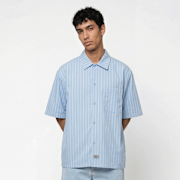 Unselected, Dickies, Venedocia Stripe Shortsleeve Shirt, blue