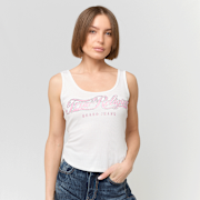 Selected, True Religion, Crystal Square Neck Rib Tank, white