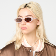 Unselected, Karl Kani, Autograph Oval Shaped Sunglasses, light pink