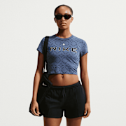 Unselected, Nike  , Sportswear Chill Knit Cropped T-Shirt, blue