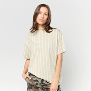 Unselected, Karl Kani, Small Signature Essential Pinstripe OS Tee, beige