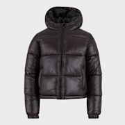 Selected, Urban Classics, Boys Shiny Puffer Jacket With Hood, black