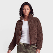 Selected, Karl Kani, OG K Corduroy Puffer Jacket brown, brown
