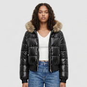 Selected, Urban Classics, Bomber Fake Fur Hooded Jacket, black