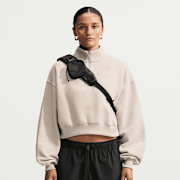 Unselected, Nike, Studio Fleece Mid Weight Oversized Crop Quarter-Zip, beige (Sold-out)