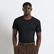 Unselected, Burocs, Slim Rib T-Shirt, black