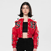 Selected, Smoke Rise, Relaxed Rodeo Cropped Jacket, red (Sold-out)