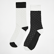 Selected, adidas Originals, 2 PACK - Monogram Crew Socks, black
