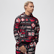 Unselected, Jordan, Essentials All Over Print Fleece Pullover, black