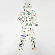 Selected, Jordan, JDB Michael Jordan Brooklyn All Over Print Fleece Pullover Set, beige