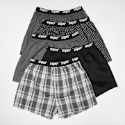 Selected, SNIPES, 5 PACK - Black Tape  Woven Boxershorts, grey