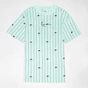 Selected, Karl Kani, Signature Palm Pinstripe T-Shirt Junior, turquoise
