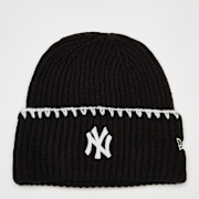 Selected, New Era, Female Chunky Topstitch Beanie New York Yankees, black
