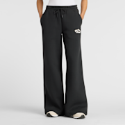 Selected, New Balance, Linear Heritage Fleece Wide Leg Pant, black