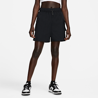 Nike, Sportswear Essential Women's Woven High-Rise Shorts, black
