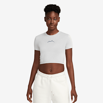Jordan, Short Sleeve Graphics Slim Crop Tee, white