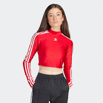 adidas Originals, 3-Streifen Cropped Longsleeve, red