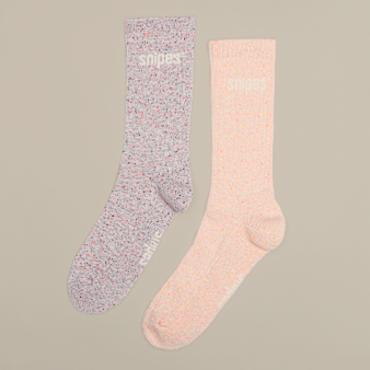 SNIPES, 2 PACK - Basic Logo Confetti Crew Socks, multi-colour