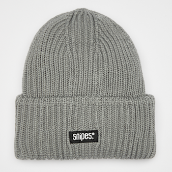 SNIPES, Woven Logo Knit Beanie, grey