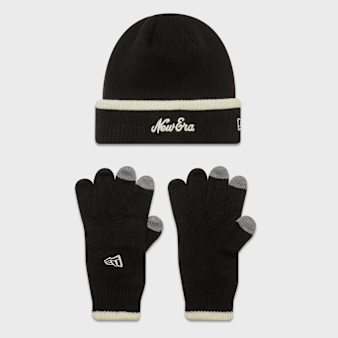 New Era, Script Beanie Set (2 Piece), black
