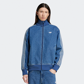 adidas Originals, Denim Firebird Track Jacket, blue