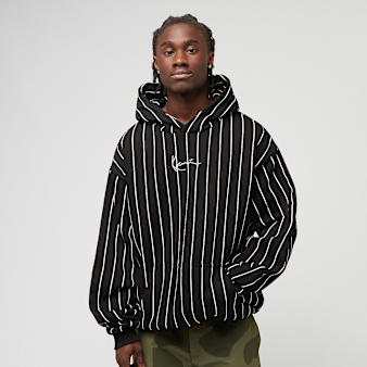 Karl Kani, Signature Logo Pinstripe Oversized Hoodie, black
