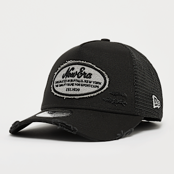 New Era, A-Frame Trucker Oval Distress Patch New Era, black