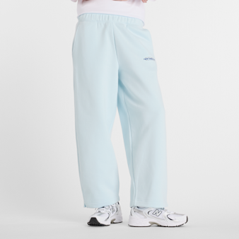 New Balance, Reimagined Fleece Barrel Leg Pants, blue