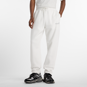 New Balance, Linear Graphic Fleece Pants, white