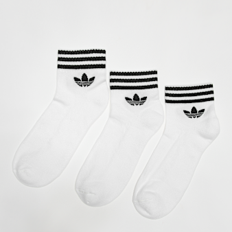 adidas Originals, 3 PACK - adicolor Trefoil 3-Stripes Ankle Socks, white