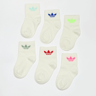 adidas Originals, 6 PACK - adicolor Trefoil Ankle Socks Kids, beige