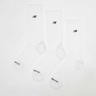 New Balance, 3 PACK - Black Patch Logo Crew, white