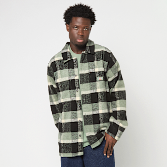 Dickies, PLAID COALING LS SHIRT sea spray, green