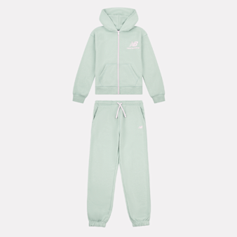 New Balance, Set Stacked Logo French Terry Zip Hoodie and Jogger, green