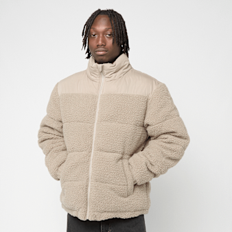 Urban Classics, Fabric Mix Teddy Puffer Jacket, beige