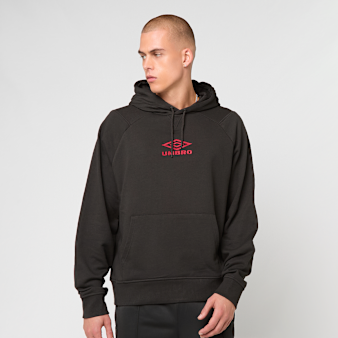 Umbro, ICONIC HOODIE black/chili pepper, black