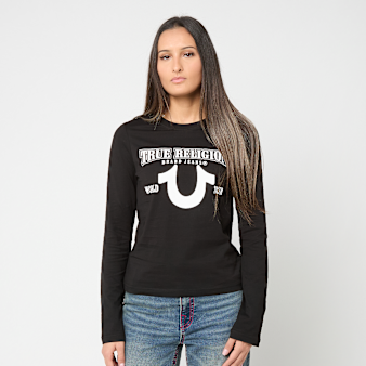 True Religion, Long Sleeve Tee Slim Fit, zwart