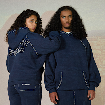 125mm x SNIPES, Small Logo Essential Oversized Hoodie 125mm x SNIPES, blue