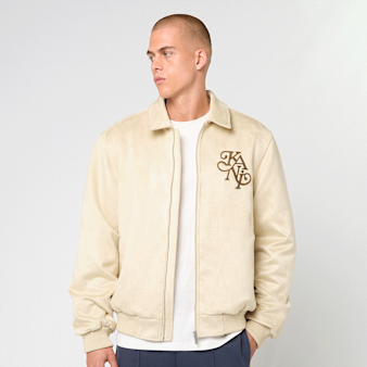 Karl Kani, Kani Legacy Faux Suede Bowling Jacket, beige