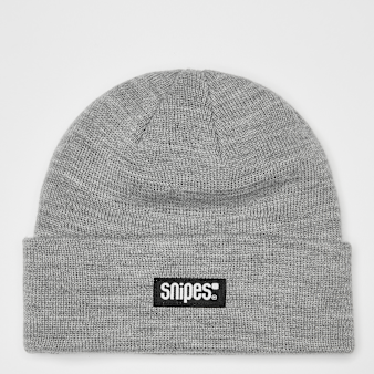 SNIPES, Woven Label Basic Logo Beanie grey melange, grey