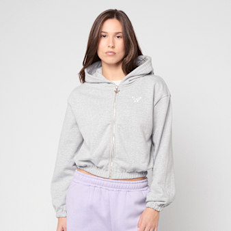 Felicious, Cropped Terry Zip Hoodie, grijs