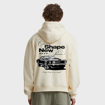 Mister Tee, Classic Shape New Power Fluffy Hoody whitesand, beige