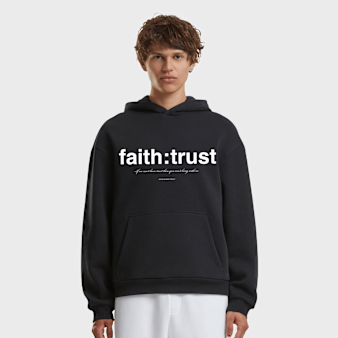 Mister Tee, Faith And Trust Fluffy Hoody black, black